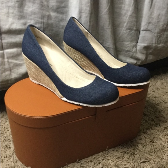 CL by Laundry Shoes Navy Blue Wedge Heels Poshmark